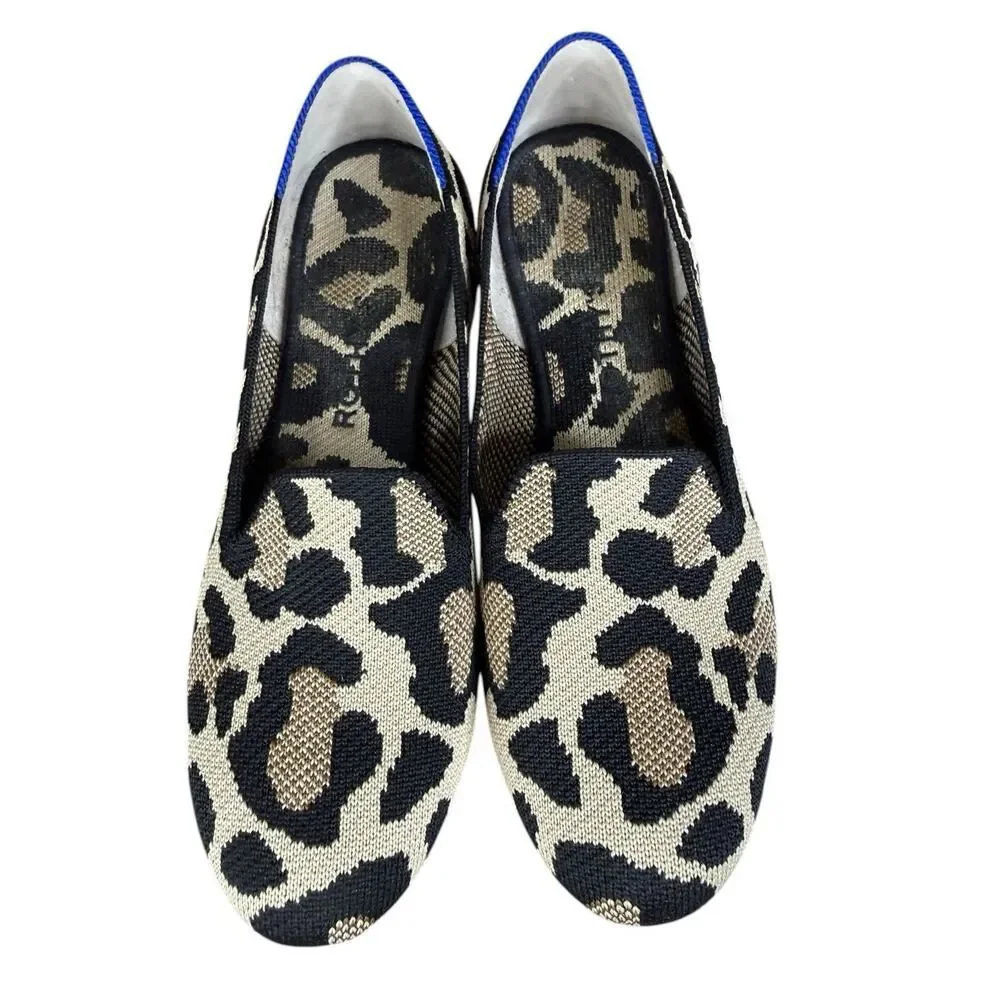 Rothy’s The Almond Loafer Leopard Desert Cat Flats Slip On US 7 runs small
